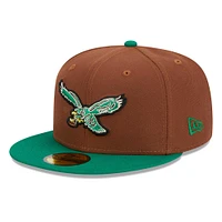 Men's New Era Brown Philadelphia Eagles Harvest  59FIFTY Fitted Hat