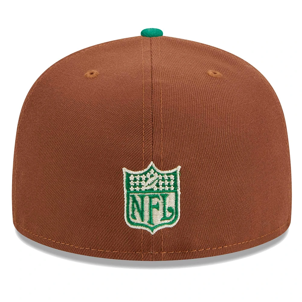 Men's New Era Brown Philadelphia Eagles Harvest  59FIFTY Fitted Hat
