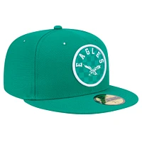 Men's New Era Kelly Green Philadelphia Eagles Checkered 59FIFTY Fitted Hat