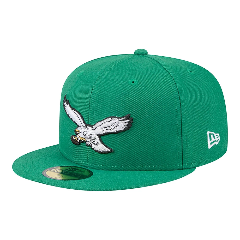 Men's New Era Kelly Green Philadelphia Eagles Main 59FIFTY Fitted Hat