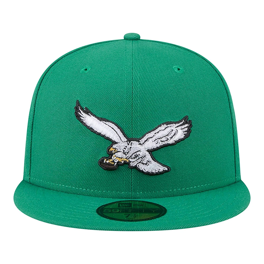 Men's New Era Kelly Green Philadelphia Eagles Main 59FIFTY Fitted Hat