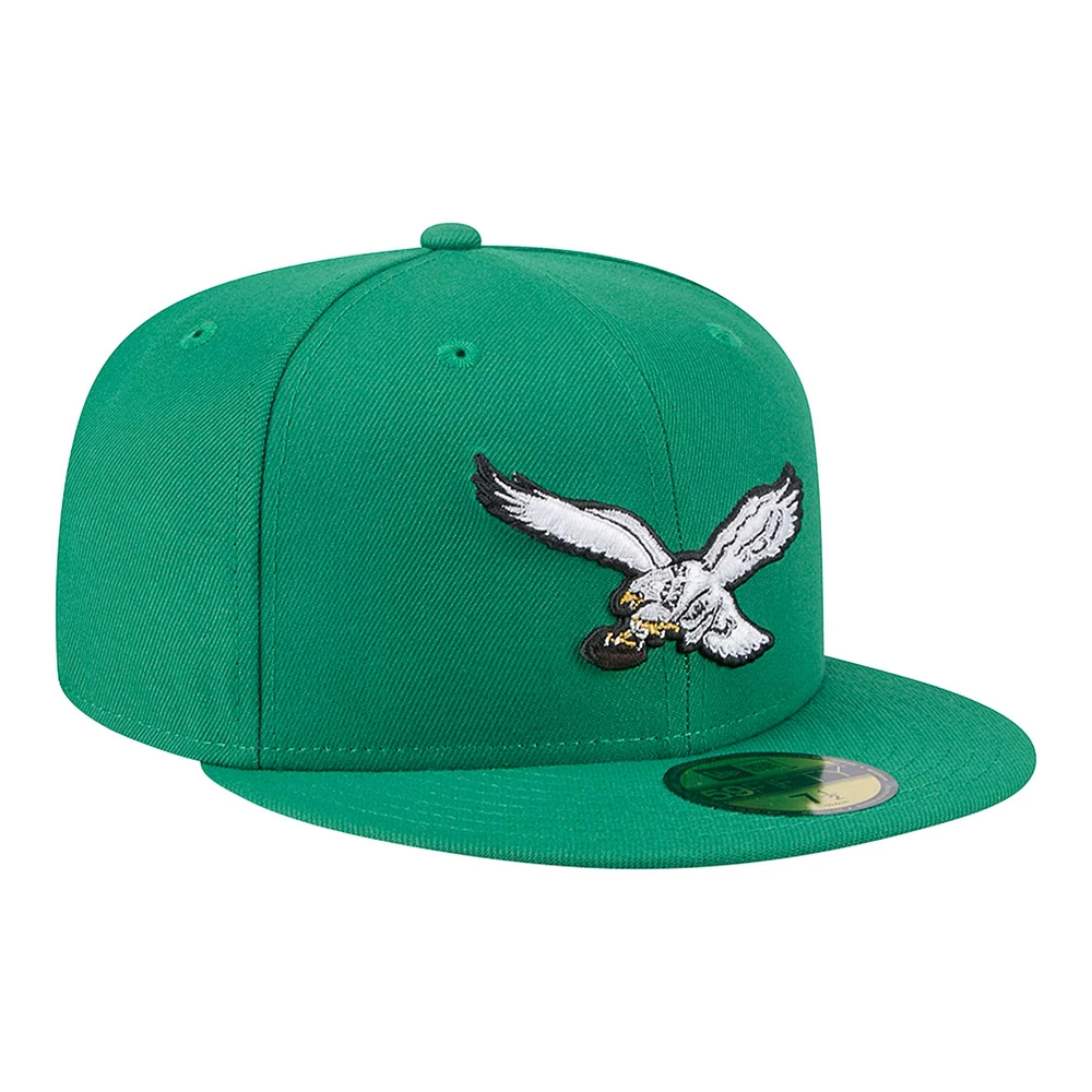 Men's New Era Kelly Green Philadelphia Eagles Main 59FIFTY Fitted Hat
