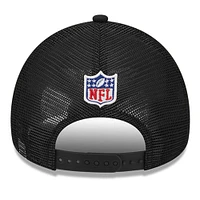 Men's New Era Stone/Black Philadelphia Eagles 2024 Sideline Historic 9FORTY A-Frame Trucker Adjustable Hat