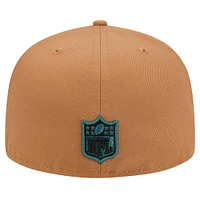 Men's New Era Tan Philadelphia Eagles Color Pack 59FIFTY Fitted Hat with Side Patch