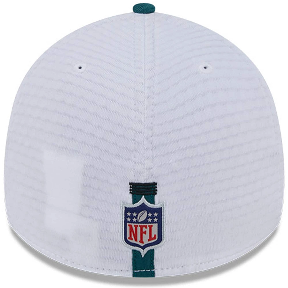 Casquette flexible 39THIRTY New Era pour hommes, blanc/vert minuit, Philadelphia Eagles 2024 NFL Training Camp
