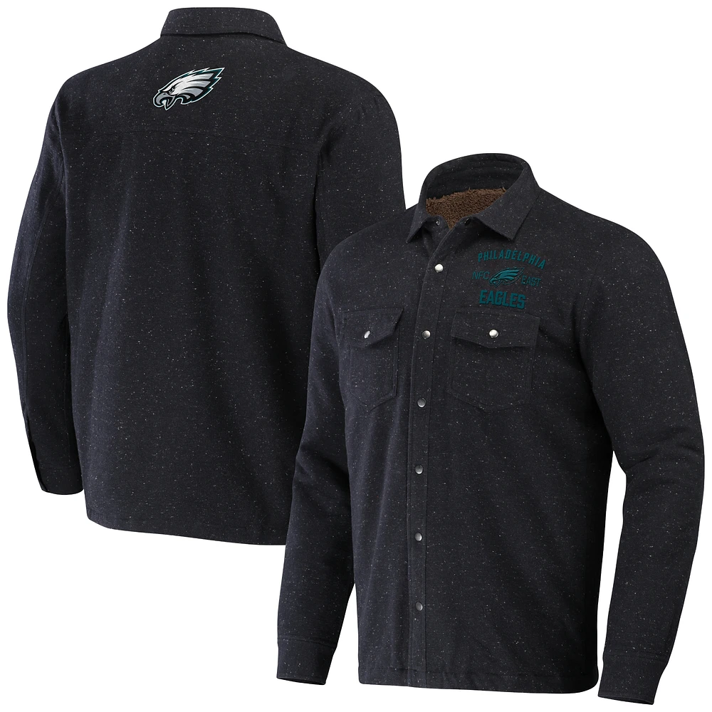 Veste à boutons-pression complète pour homme de la collection NFL x Darius Rucker Fanatics, coloris anthracite, Philadelphia Eagles