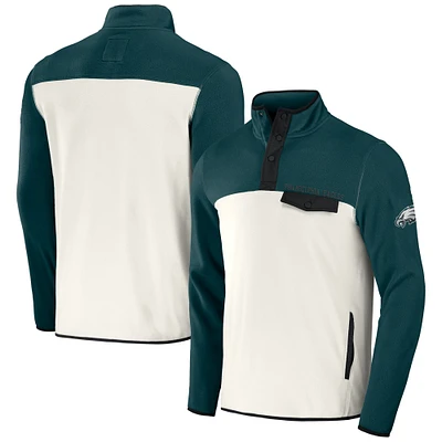 Veste en micro-polaire à boutons-pression pour homme de la collection NFL x Darius Rucker par Fanatics, vert/crème, Philadelphia Eagles