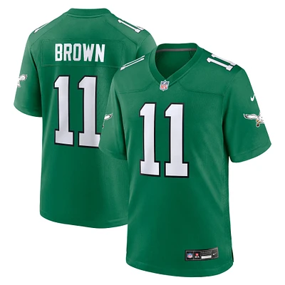 Nike A.J. pour hommes Maillot de joueur alternatif des Eagles Philadelphie, marron Kelly Green