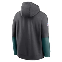 Men's Nike Anthracite Philadelphia Eagles 2024 Sideline Club Pullover Hoodie