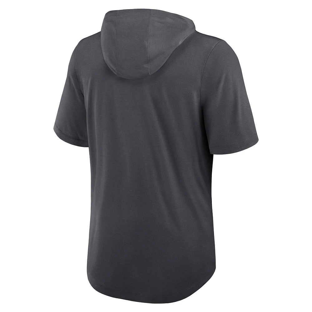 Men's Nike Anthracite Philadelphia Eagles Tri-Blend Performance Hoodie T-Shirt