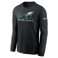 Men's Nike  Black Philadelphia Eagles 2024 NFC East Division Champions Locker Room Trophy Collection Long Sleeve T-Shirt