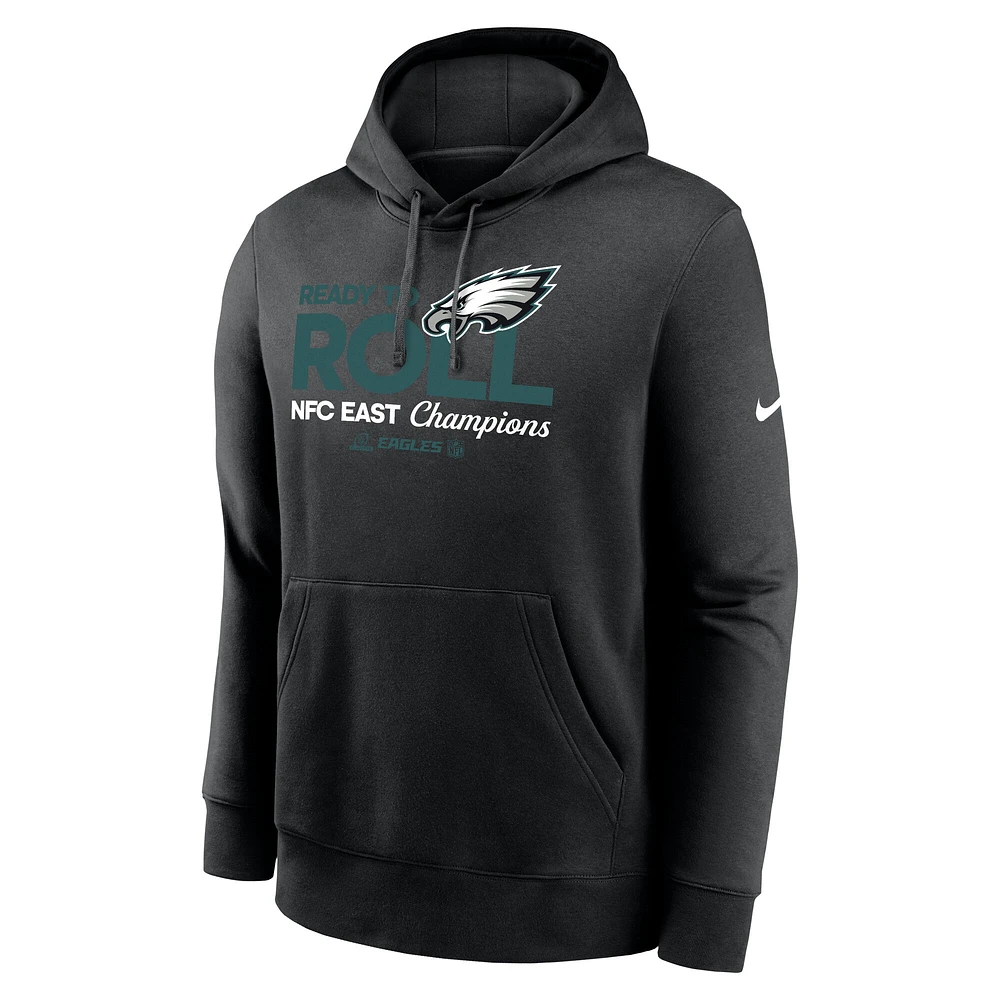 Men's Nike  Black Philadelphia Eagles 2024 NFC East Division Champions Locker Room Trophy Collection Pullover Hoodie