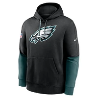 Men's Nike Black Philadelphia Eagles 2024 Sideline Club Pullover Hoodie