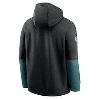 Men's Nike Black Philadelphia Eagles 2024 Sideline Club Pullover Hoodie