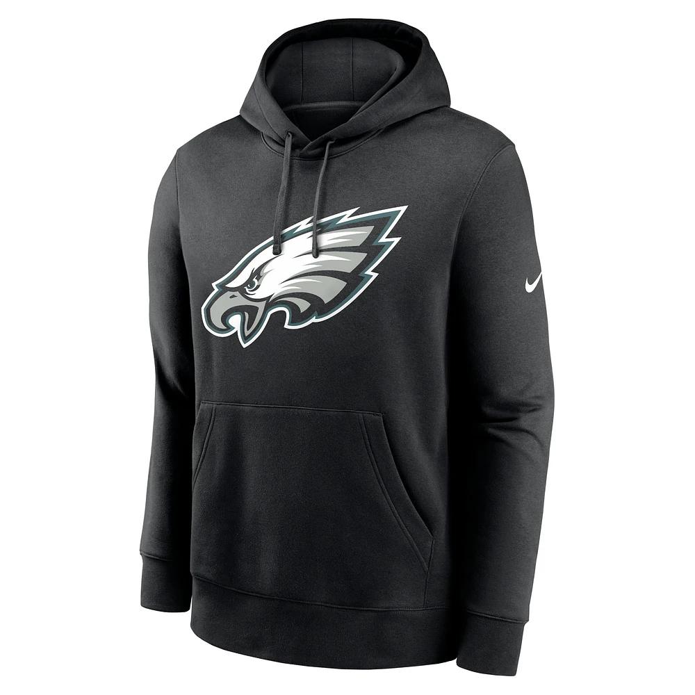 Men's Nike Black Philadelphia Eagles Club Logo Pullover Hoodie