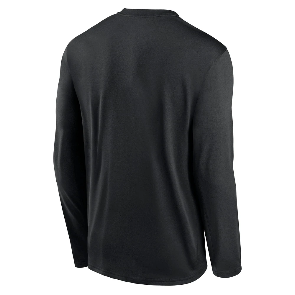 Men's Nike Black Philadelphia Eagles Icon Legend Performance Long Sleeve T-Shirt
