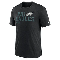 Men's Nike Black Philadelphia Eagles Overlap Lockup Tri-Blend T-Shirt