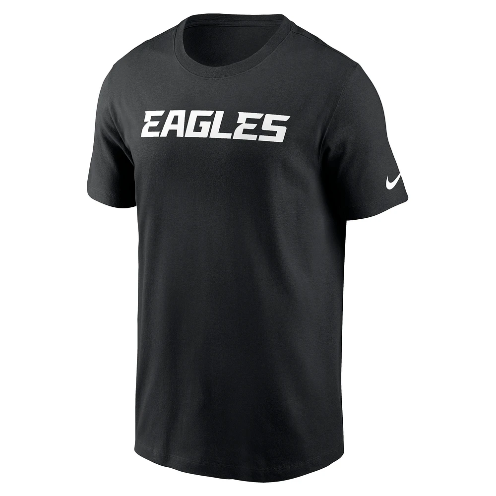Men's Nike Black Philadelphia Eagles Primetime Wordmark Essential T-Shirt