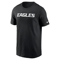 Men's Nike Black Philadelphia Eagles Primetime Wordmark Essential T-Shirt
