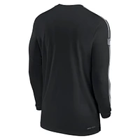 Men's Nike Black Philadelphia Eagles Sideline Coach UV Performance Long Sleeve T-Shirt