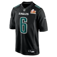 Men's Nike DeVonta Smith Carbon Black Philadelphia Eagles Super Bowl LIX Fashion Game Player Jersey