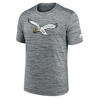 Men's Nike Gray Philadelphia Eagles Sideline Velocity Throwback Logo Performance T-Shirt