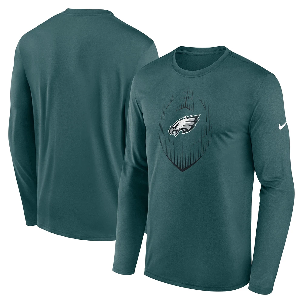 Men's Nike Green Philadelphia Eagles Icon Legend Performance Long Sleeve T-Shirt