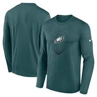 Men's Nike Green Philadelphia Eagles Icon Legend Performance Long Sleeve T-Shirt