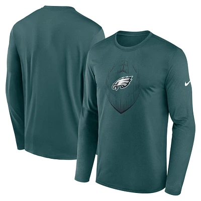 Men's Nike Green Philadelphia Eagles Icon Legend Performance Long Sleeve T-Shirt