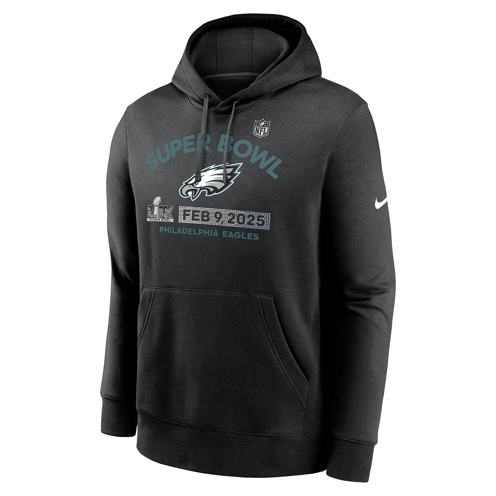 Men's Nike  Heather Charcoal Philadelphia Eagles Super Bowl LIX Fleece Pullover Hoodie