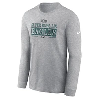 Men's Nike  Heather Gray Philadelphia Eagles Super Bowl LIX NOLA Inspired Long Sleeve T-Shirt