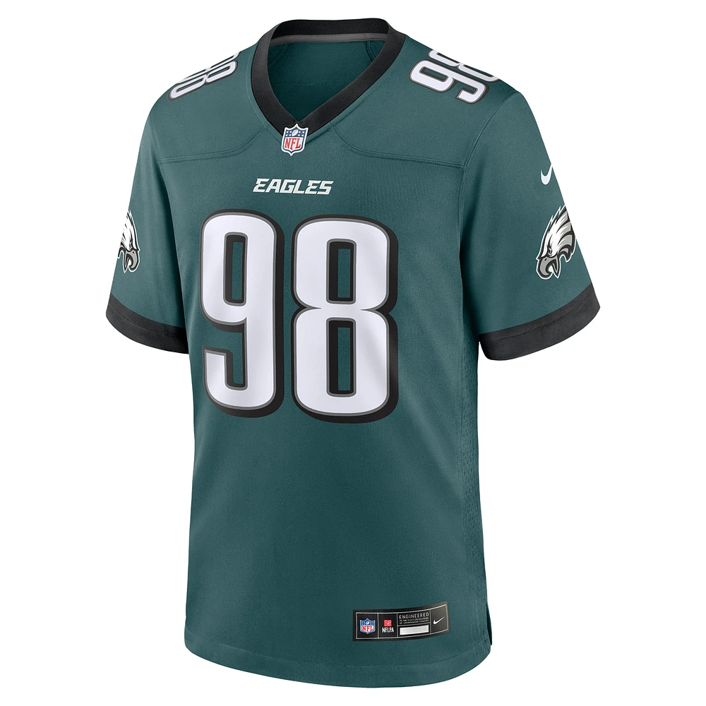 Men's Nike Jalen Carter Midnight Green Philadelphia Eagles Team Game Jersey