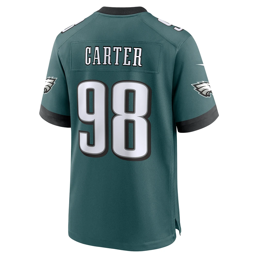 Men's Nike Jalen Carter Midnight Green Philadelphia Eagles Team Game Jersey
