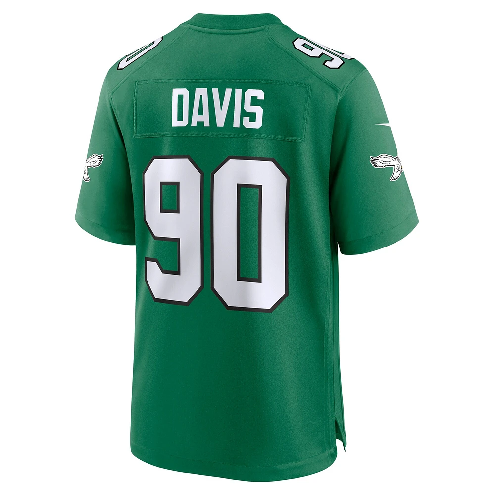 Men's Nike Jordan Davis Kelly Green Philadelphia Eagles Alternate Game Jersey