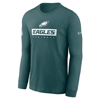 Men's Nike Midnight Green Philadelphia Eagles Sideline Performance Long Sleeve T-Shirt