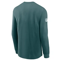 Men's Nike Midnight Green Philadelphia Eagles Sideline Performance Long Sleeve T-Shirt