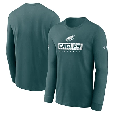 Men's Nike Midnight Green Philadelphia Eagles Sideline Performance Long Sleeve T-Shirt
