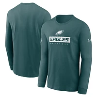 Men's Nike Midnight Green Philadelphia Eagles Sideline Performance Long Sleeve T-Shirt