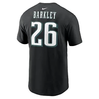 Men's Nike Saquon Barkley Black Philadelphia Eagles Super Bowl LIX Name & Number T-Shirt