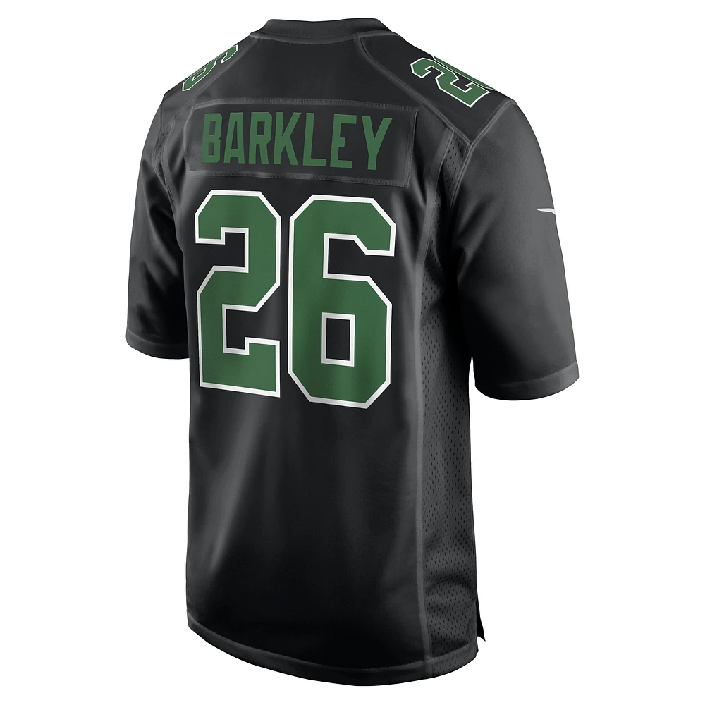 Men's Nike Saquon Barkley Carbon Black/Kelly Green Philadelphia Eagles  Fashion Game Jersey