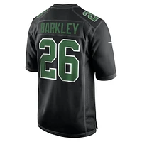 Men's Nike Saquon Barkley Carbon Black/Kelly Green Philadelphia Eagles  Fashion Game Jersey