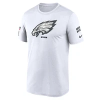 Men's Nike White Philadelphia Eagles 2024 Salute To Service Legend Performance T-Shirt