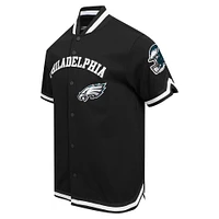 Men's Pro Standard Black Philadelphia Eagles Classic Warm-Up Short Sleeve Full-Snap Jacket