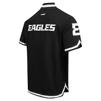 Men's Pro Standard Black Philadelphia Eagles Classic Warm-Up Short Sleeve Full-Snap Jacket