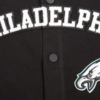 Men's Pro Standard Black Philadelphia Eagles Classic Warm-Up Short Sleeve Full-Snap Jacket