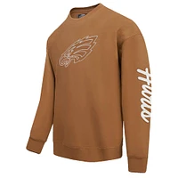 Men's Pro Standard Jalen Hurts Brown Philadelphia Eagles Pullover Crewneck Sweatshirt