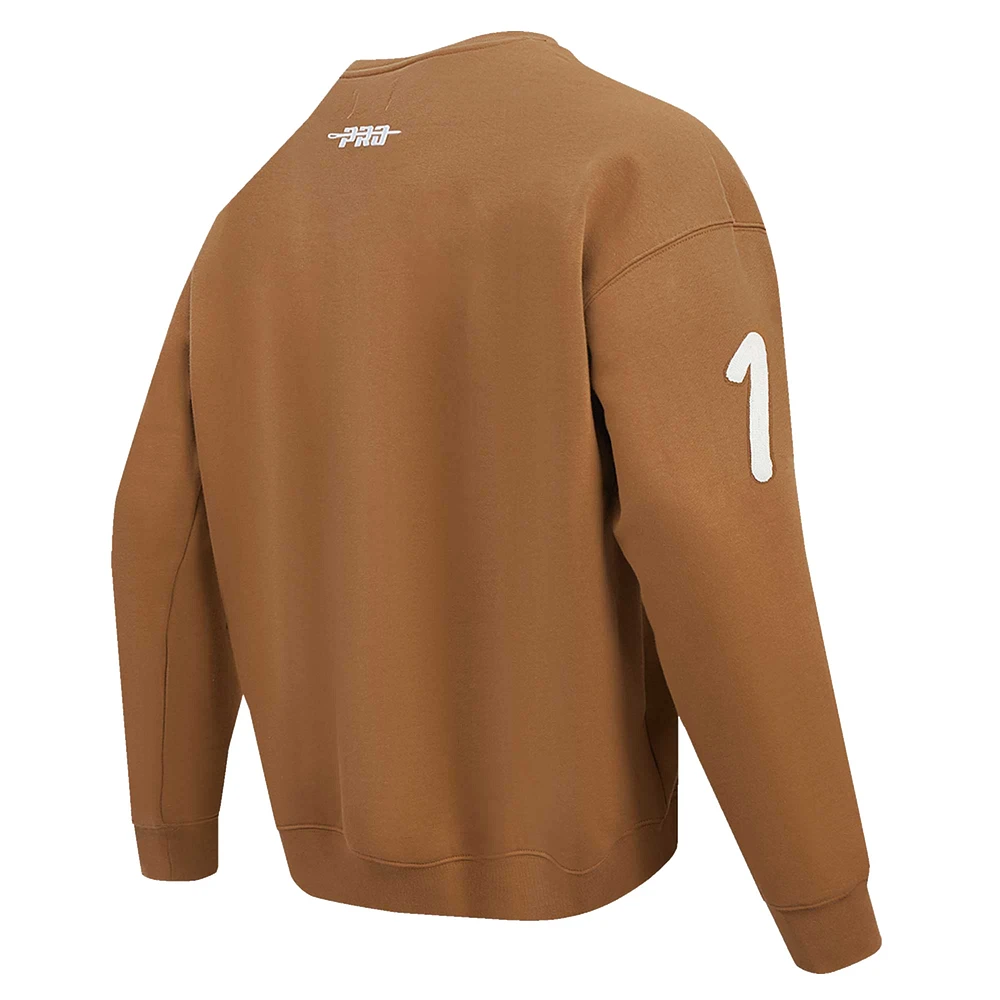 Men's Pro Standard Jalen Hurts Brown Philadelphia Eagles Pullover Crewneck Sweatshirt