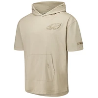 Men's Pro Standard Tan Philadelphia Eagles Neutrals Capsule Short Sleeve Pullover Hoodie