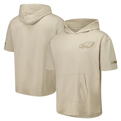 Sweat à capuche manches courtes pour homme Pro Standard Cream Philadelphia Eagles Neutrals Capsule
