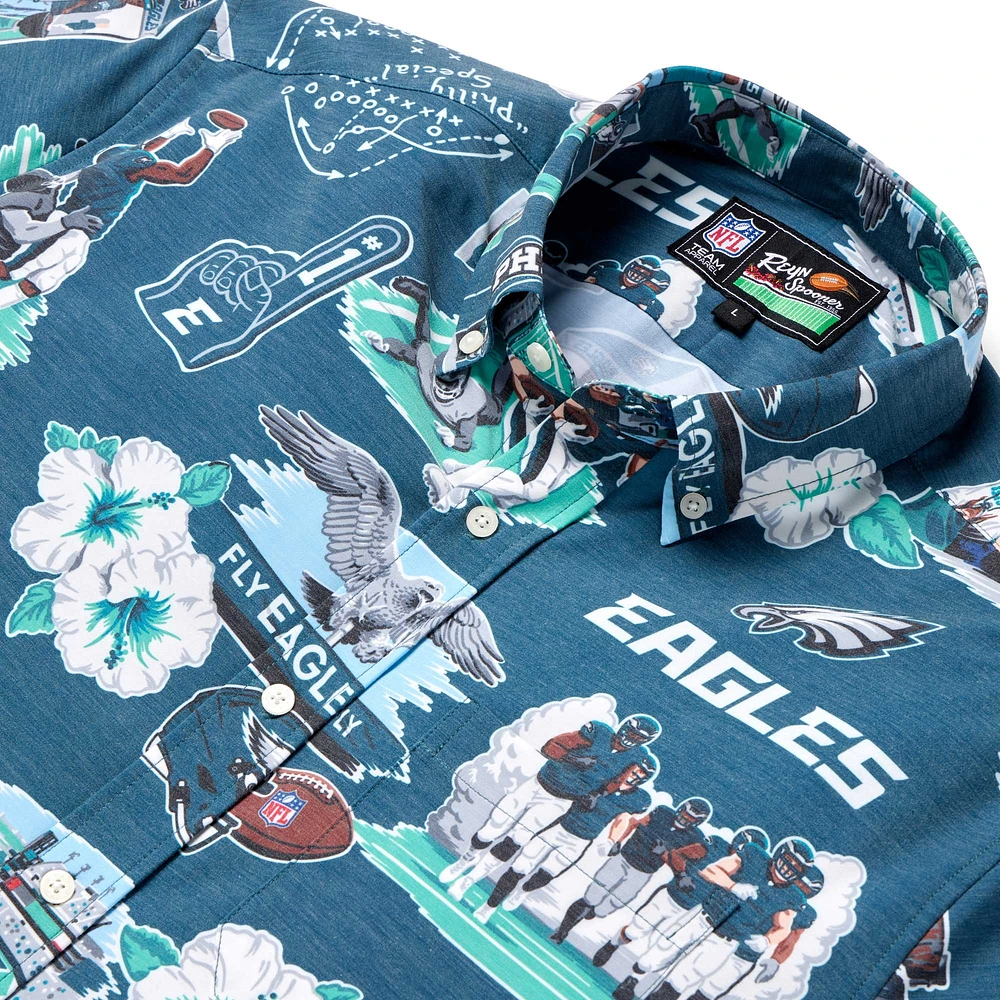 Men's Reyn Spooner Kelly Green Philadelphia Eagles Scenic Button-Down Shirt